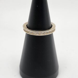 925 sterling silver band stackable cz ring size 7.5